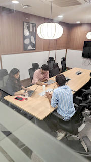 upGrad Guwahati office - student and parents with the counselling team after their study abroad session